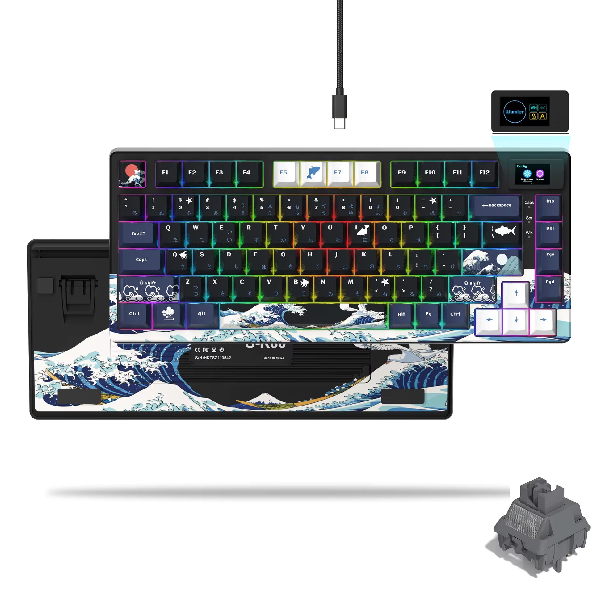 S-K80 Hot-Swap Mechanical Gaming Keyboard – 75% Custom RGB Layout