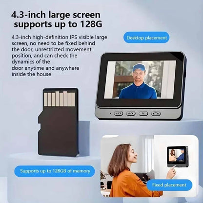 Smart WiFi Video Doorbell with 4.3-Inch HD Screen & Night Vision