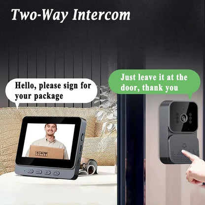 Smart WiFi Video Doorbell with 4.3-Inch HD Screen & Night Vision