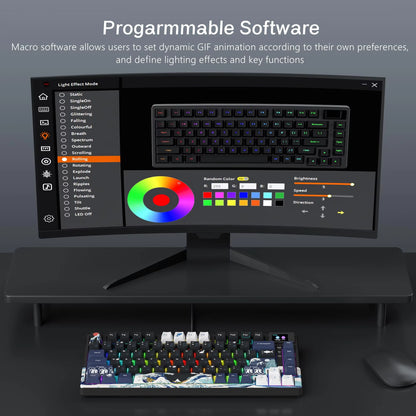 S-K80 Hot-Swap Mechanical Gaming Keyboard – 75% Custom RGB Layout