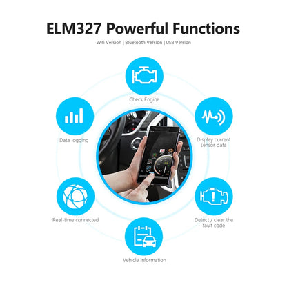 Bluetooth ELM327 OBD2 Scanner V1.5 V2.1 Car Diagnostic Tool – Check Engine Code Reader for Vehicle Diagnostics