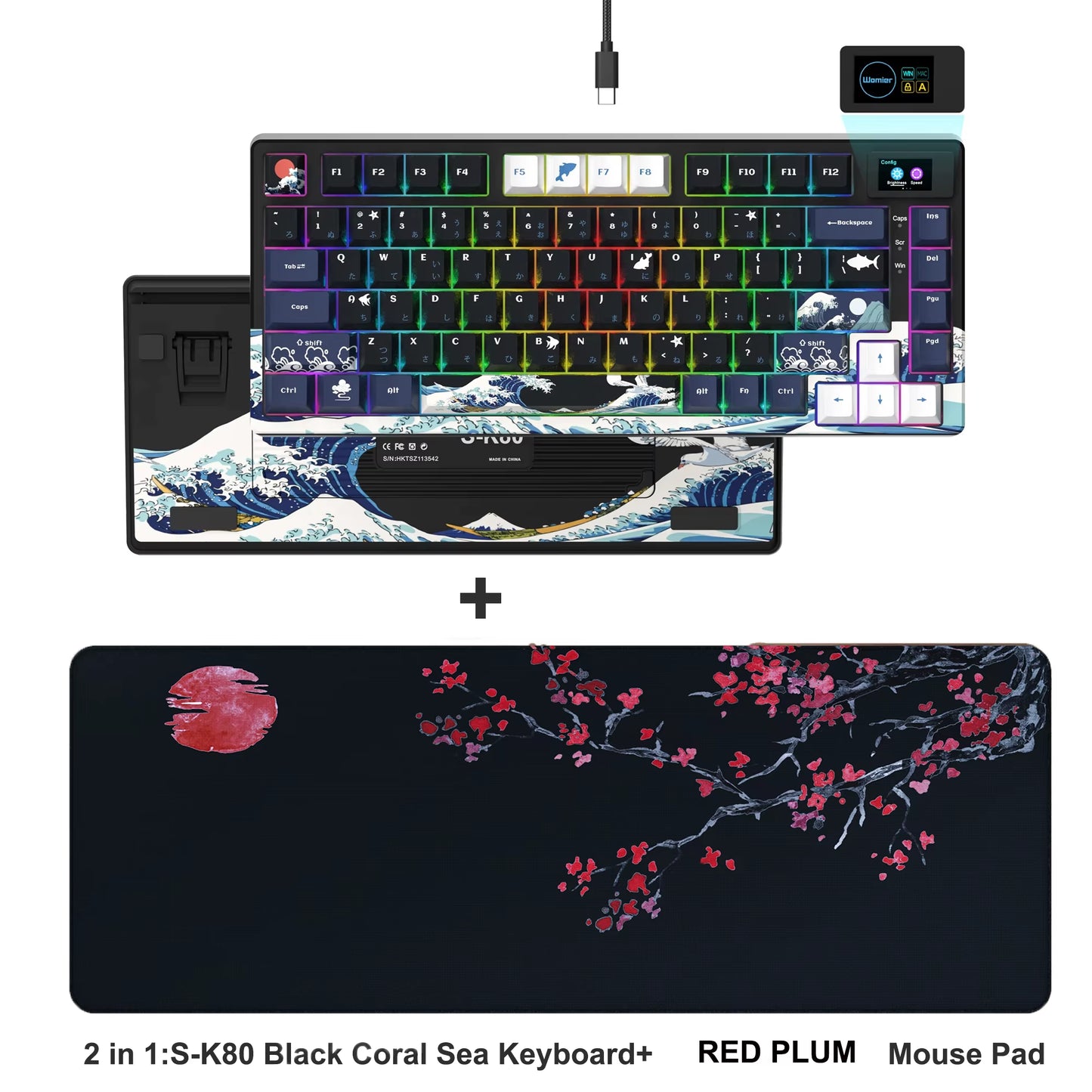 S-K80 Hot-Swap Mechanical Gaming Keyboard – 75% Custom RGB Layout