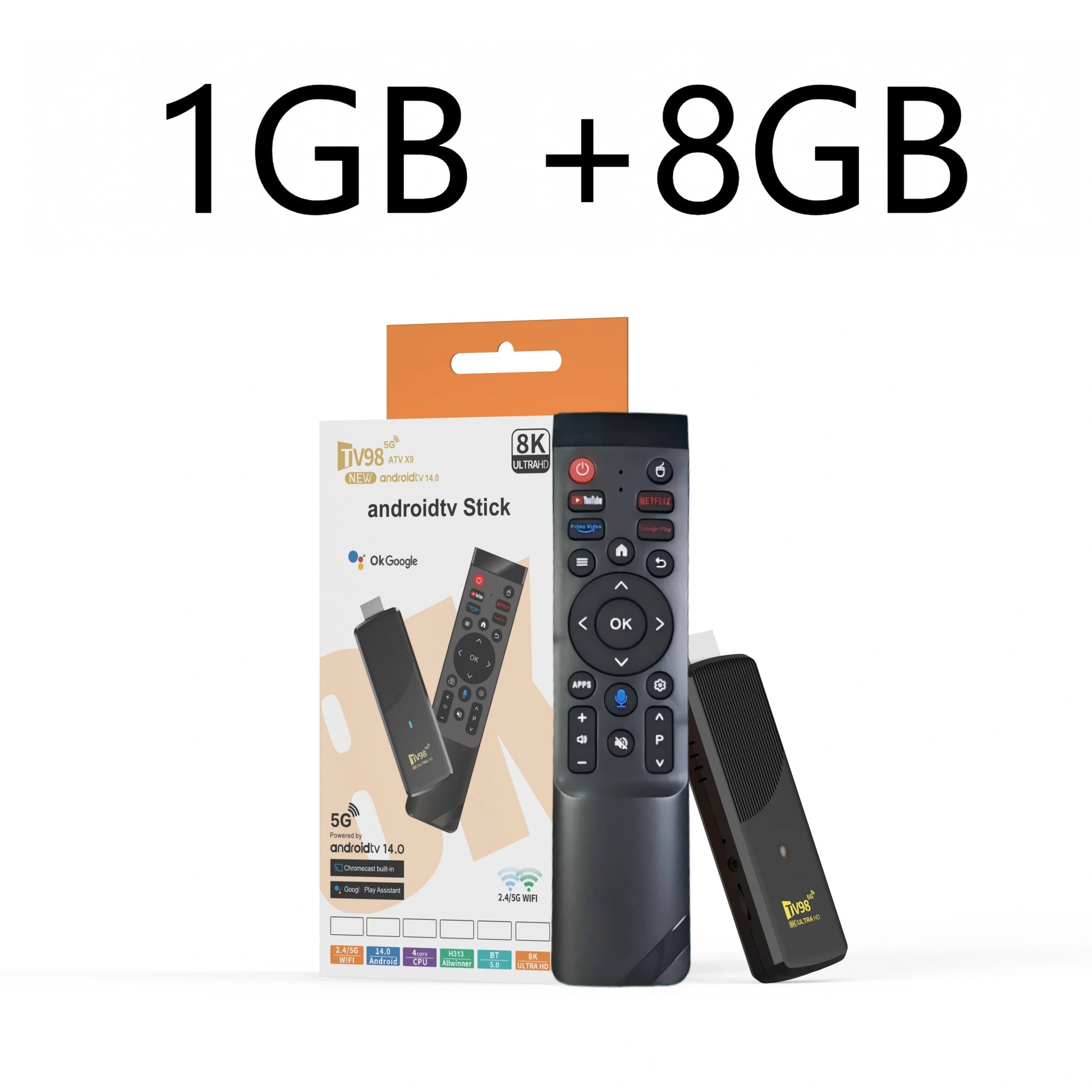 TV98 ATV X9 Smart Media Player – Android 14 with Voice Remote Control