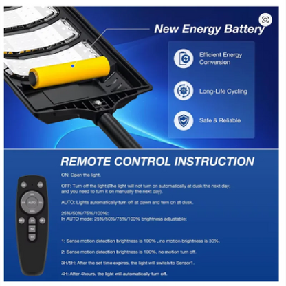 Ultra Bright Solar Motion Sensor Street Light – 192 LED Waterproof Outdoor Security Wall Lamp