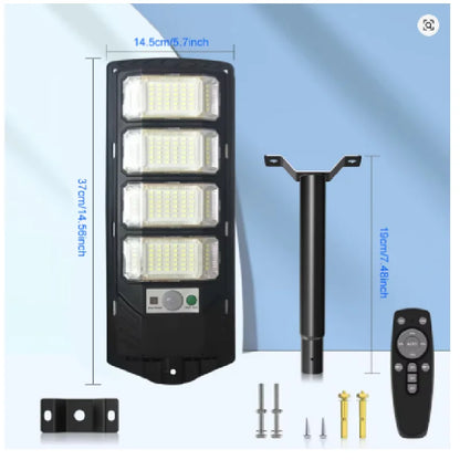 Ultra Bright Solar Motion Sensor Street Light – 192 LED Waterproof Outdoor Security Wall Lamp