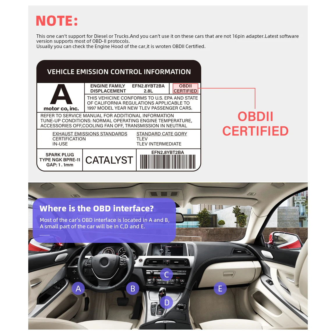 Bluetooth ELM327 OBD2 Scanner V1.5 V2.1 Car Diagnostic Tool – Check Engine Code Reader for Vehicle Diagnostics