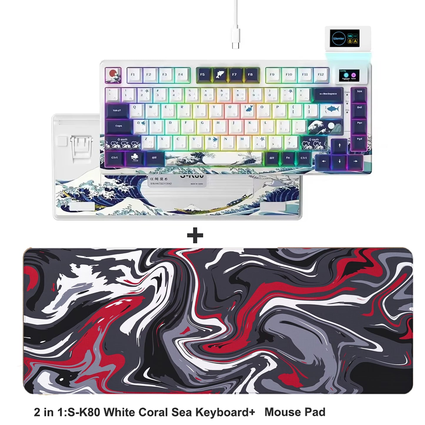 S-K80 Hot-Swap Mechanical Gaming Keyboard – 75% Custom RGB Layout