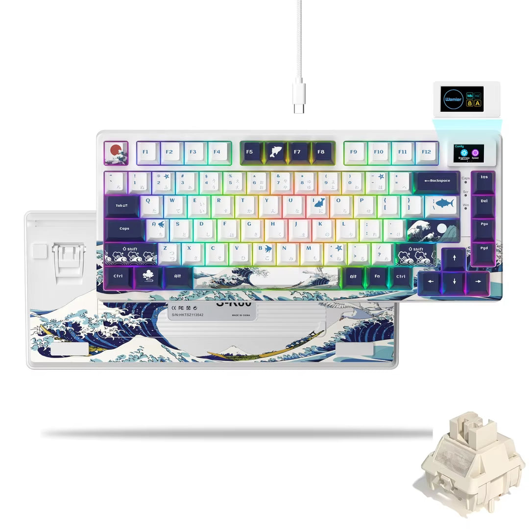 S-K80 Hot-Swap Mechanical Gaming Keyboard – 75% Custom RGB Layout