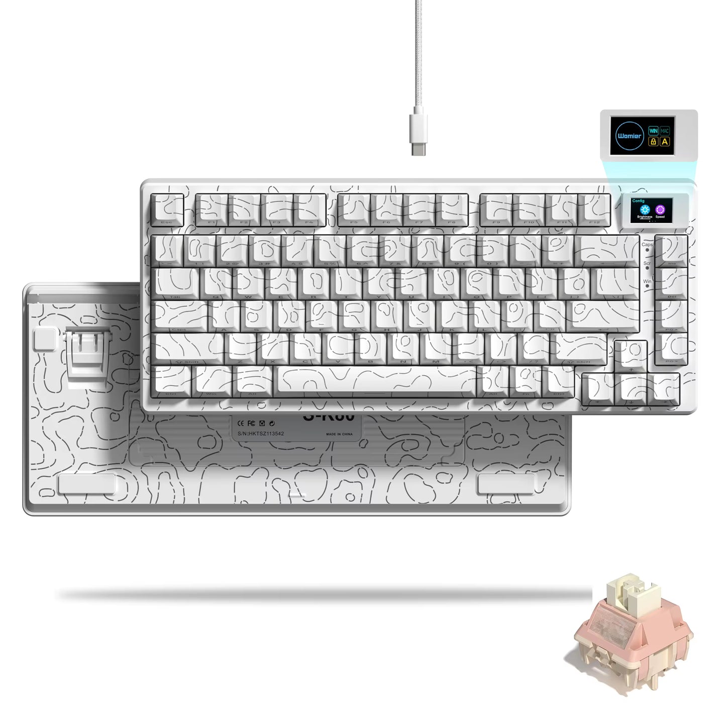 S-K80 Hot-Swap Mechanical Gaming Keyboard – 75% Custom RGB Layout