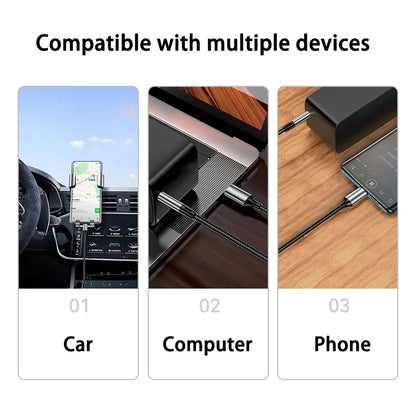 USB-C to 3.5mm AUX Audio Cable – Premium Headphone & Car Speaker Adapter