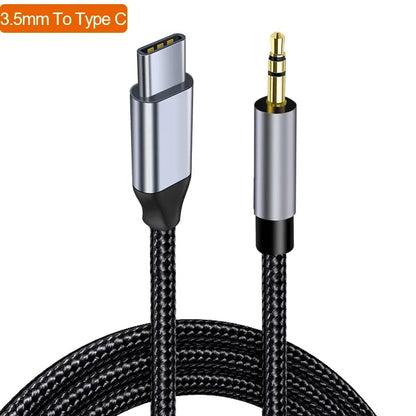 USB-C to 3.5mm AUX Audio Cable – Premium Headphone & Car Speaker Adapter
