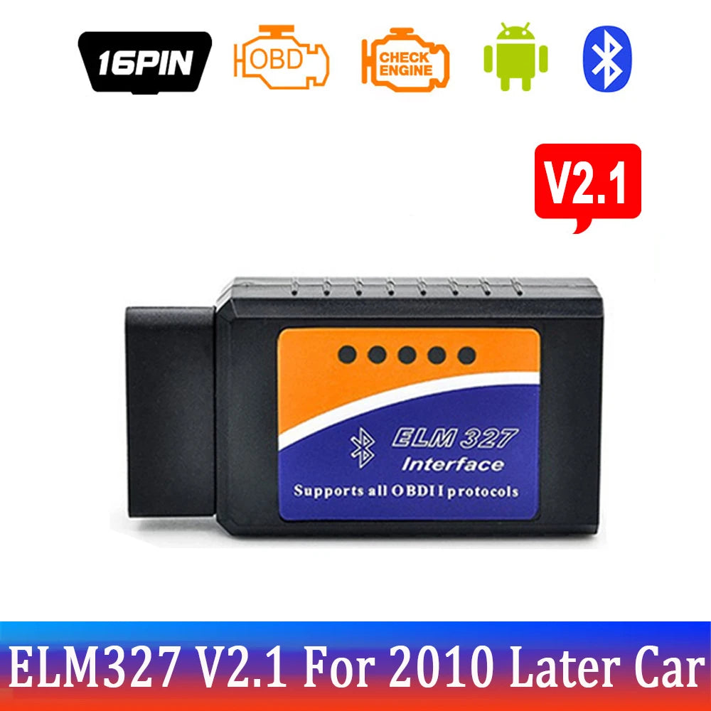 Bluetooth ELM327 OBD2 Scanner V1.5 V2.1 Car Diagnostic Tool – Check Engine Code Reader for Vehicle Diagnostics