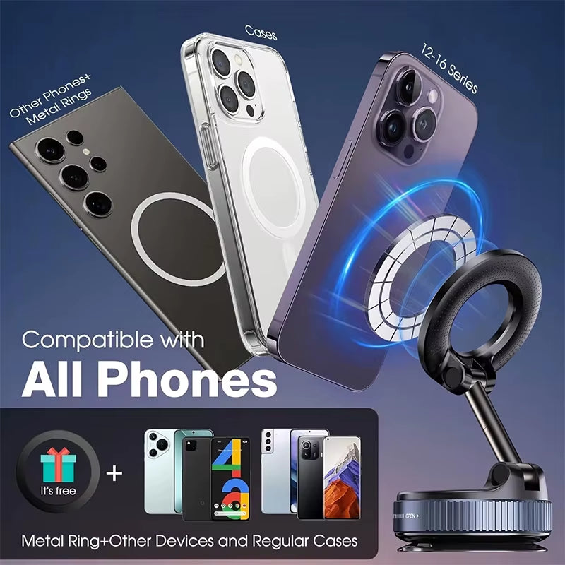 Foldable Magnetic Car Phone Holder – Multi-Angle Adjustable Navigation Mount