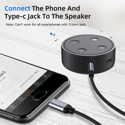 USB-C to 3.5mm AUX Audio Cable – Premium Headphone & Car Speaker Adapter
