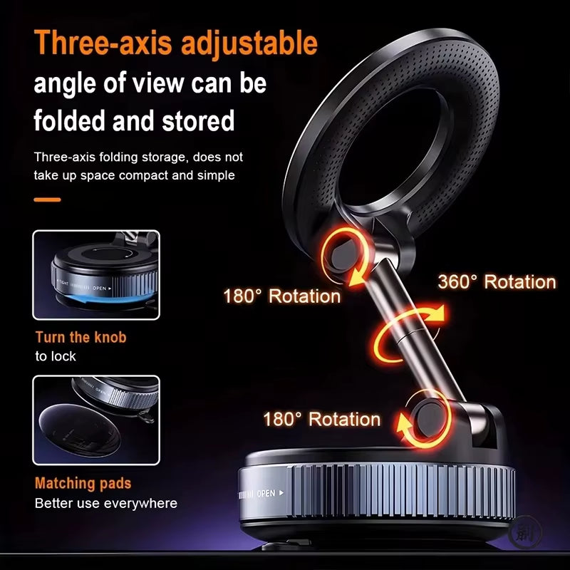 Foldable Magnetic Car Phone Holder – Multi-Angle Adjustable Navigation Mount
