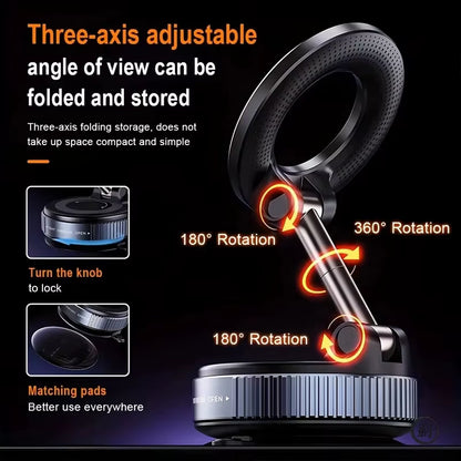 Foldable Magnetic Car Phone Holder – Multi-Angle Adjustable Navigation Mount