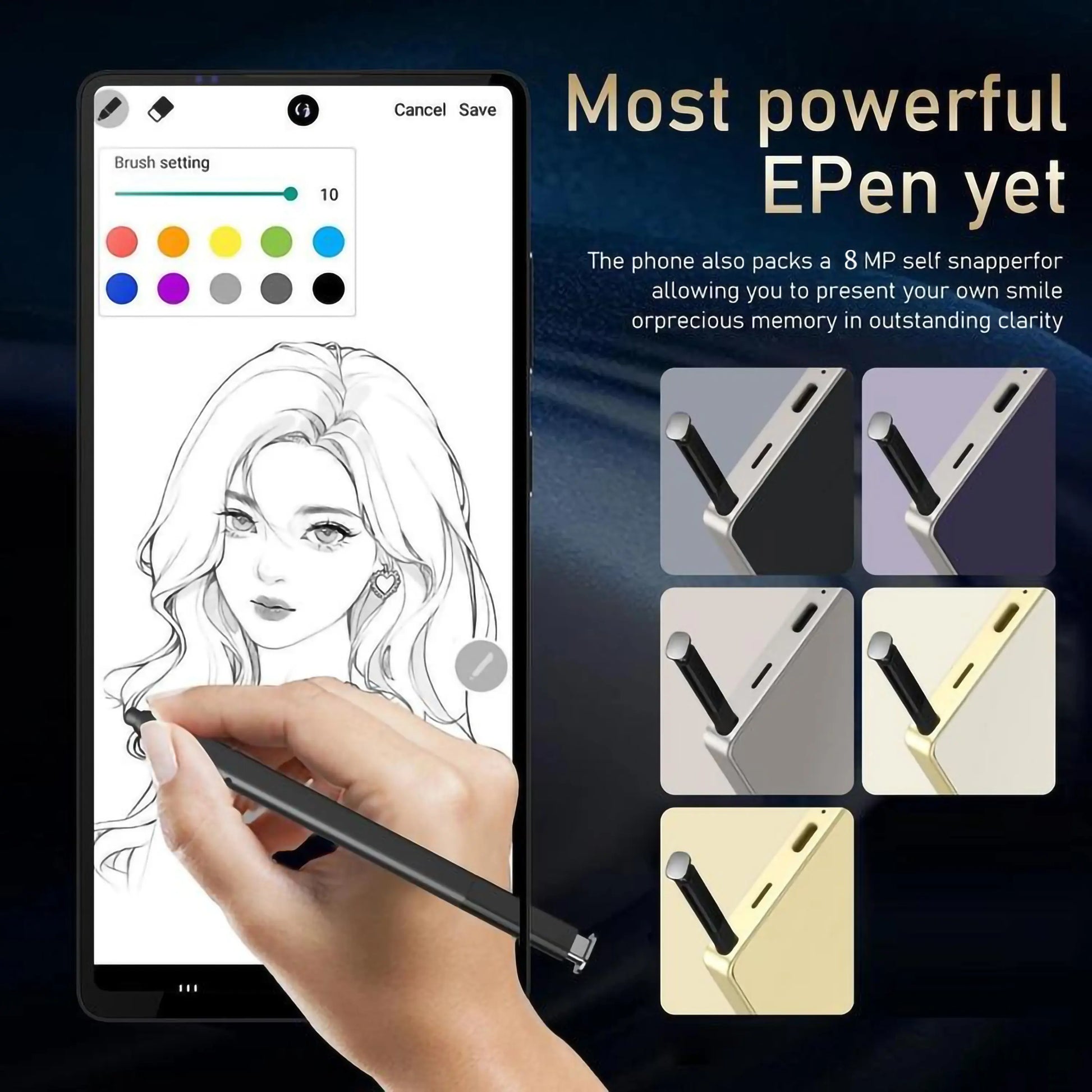 6.8" Smartphone with Hidden Stylus – 128GB, Octa-Core & Dual-SIM