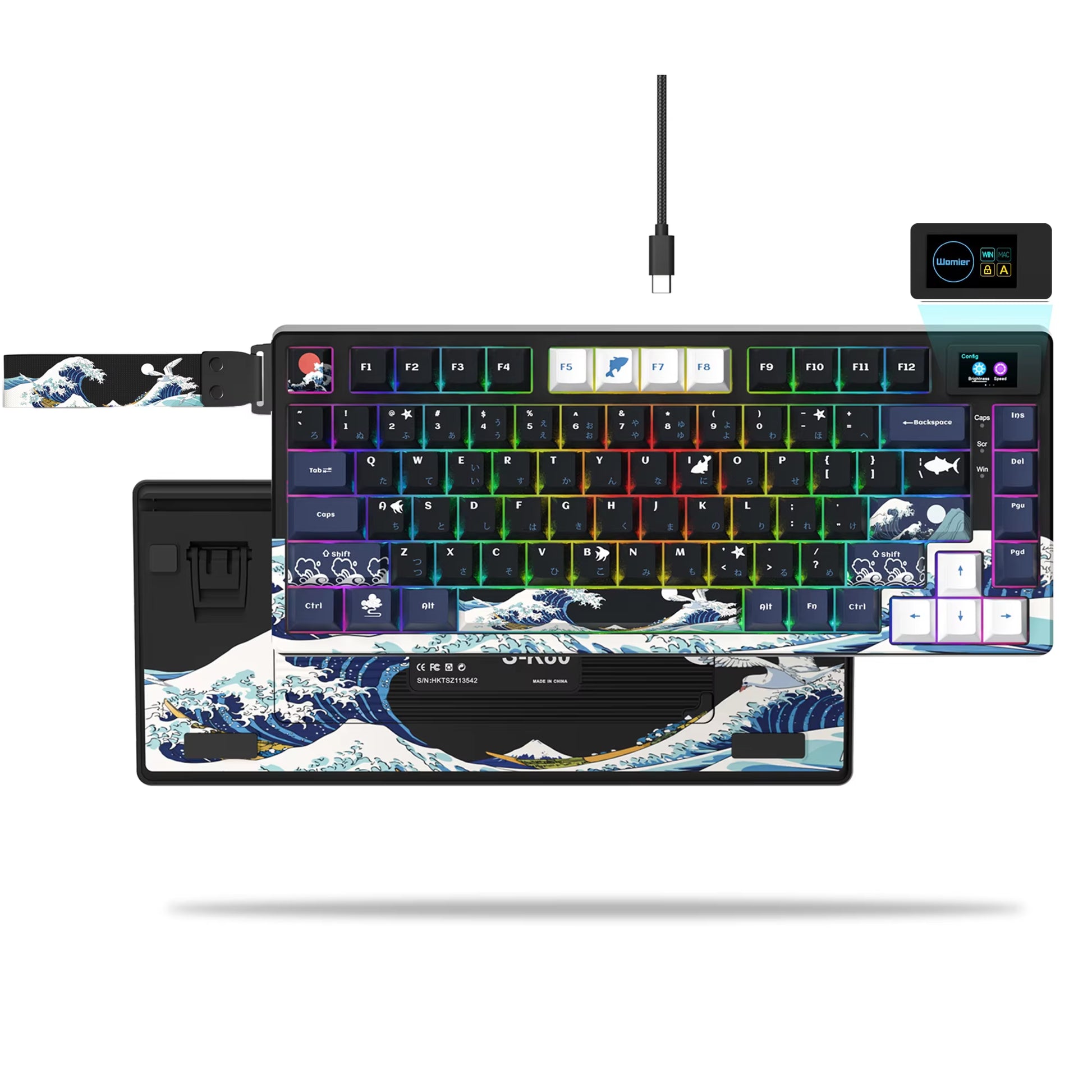 S-K80 Hot-Swap Mechanical Gaming Keyboard – 75% Custom RGB Layout